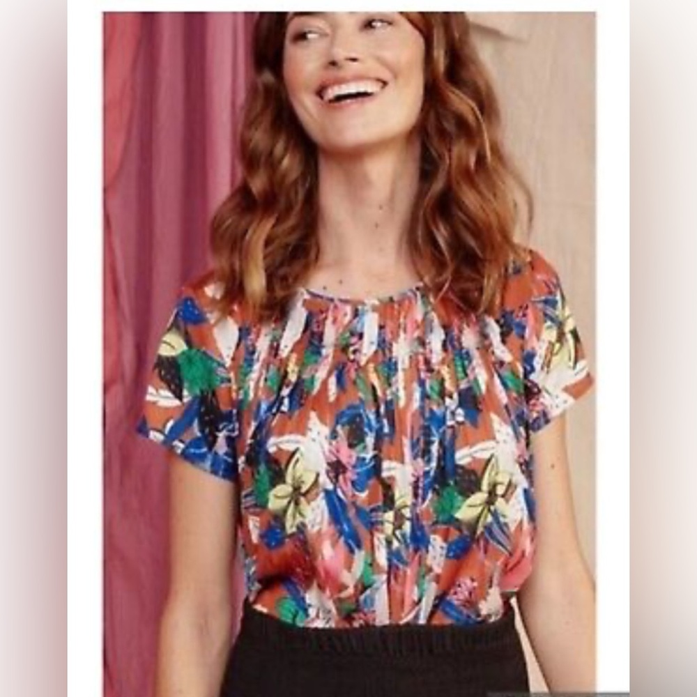 Dolan Anthropologie Colorful Floral Top